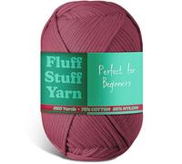 Hilo suave para ganchillo, hilo de ganchillo y tejer, hilo para principiantes con puntadas fáciles de ver, hilo Amigurumi de 250 yardas, hilo de mezcla de algodón y nailon para ganchillo, hilo de peso