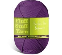 Hilo suave para ganchillo, hilo de ganchillo y tejer, hilo para principiantes con puntadas fáciles de ver, hilo Amigurumi de 250 yardas, hilo de mezcla de algodón y nailon para ganchillo, hilo de peso