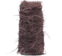 Hilo tejido a mano de visón sintético de pelo largo de 8cm for bufanda y sombrero DIY, 50g de fibra suave y acogedora(870 coffee color)