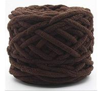 Hilo Tubular Grueso,Lana Gruesa 2 unids colorido tinte bufanda caliente hilo de punto a mano para tejer a leche suave algodón hilado grueso manta gigante(Brown)