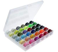 Hilos Coser Maquina,Bobinas y Hilo de Coser 36 Piezas Colores Surtidos Hilos in Poliéster para Máquina de Coser con Caja Transparente Plastico para Brother Singer Babylock Janome Kenmore