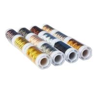 Hilos de Bordar 12 unids/set hilo de bordar metálico | For proyecto de bordado de punto de cruz DIY, hilo iridiscente de oro y plata(Gold,0.8mm 22m roll)