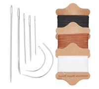 Hilos de Coser para Tapicería de Cuero de 3 color Letsinstyle, Kit de Reparación de Costura de Cuero con 7 estilo de Agujas para Lona, Kit de Costura Resistente para Zapatos de Asiento de Sofá de Coch