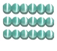 Hilos de cuentas de ojo de gato de 10 mm, 8 mm y 6 mm, fibra ptica de grado ""A"", 32 colores a elegir (10 mm verde azulado)