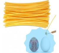 Hilos italianos de cera de abeja para arte de huevo Pysanky ucraniano, cuerda de cera amarilla de triple filtro para dibujo de líneas finas, 120 piezas de suministros de manualidades populares de