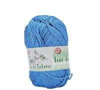 Hilos mercerizados de algodón para crochet, ideales para amigurumi, granny square, cuadraditos para mantas de bebé y manualidades creativas, ovillo de 50 g para 125 m (Cian 216)