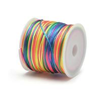 Hilos para Abalorios, Cordón de Nailon Satinado con Forma de Cola de Rata for Nudo Chino, macramé, joyería, Multicolor, 1,5 mm, 22 Metros(Multi-Colors)