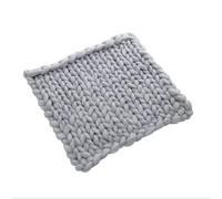Hilos para Tejer a Mano, Chunky Knitted Throw Blanket Grey 60x60cm