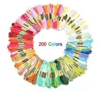 Hilos Punto De Cruz 100/200/447 Uds mezcla de colores hilo bordar ovillos costura algodón artesanía Kit punto cruz línea herramientas DIY hacer pulseras(200 colors)