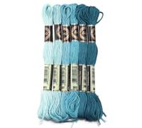 Hilos Punto De Cruz 6 unids/lote 8m hilo de punto cruz poliéster bordar colorido correa cuerda for manualidades costura DIY accesorios ropa(Blue 07)