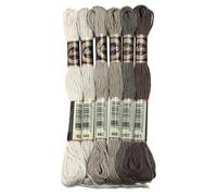 Hilos Punto De Cruz 6 unids/lote 8m hilo de punto cruz poliéster bordar colorido correa cuerda for manualidades costura DIY accesorios ropa(Grey 02)
