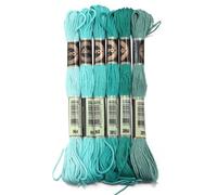 Hilos Punto De Cruz 6 unids/lote 8m hilo de punto cruz poliéster bordar colorido correa cuerda for manualidades costura DIY accesorios ropa(Green 06)