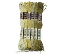 Hilos Punto De Cruz 6 unids/lote 8m hilo de punto cruz poliéster bordar colorido correa cuerda for manualidades costura DIY accesorios ropa(Green 02)