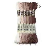 Hilos Punto De Cruz 6 unids/lote 8m hilo de punto cruz poliéster bordar colorido correa cuerda for manualidades costura DIY accesorios ropa(Grey 01)