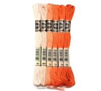Hilos Punto De Cruz 6 unids/lote 8m hilo de punto cruz poliéster bordar colorido correa cuerda for manualidades costura DIY accesorios ropa(Orange Red 04)