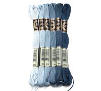 Hilos Punto De Cruz 6 unids/lote 8m hilo de punto cruz poliéster bordar colorido correa cuerda for manualidades costura DIY accesorios ropa(Blue 01)