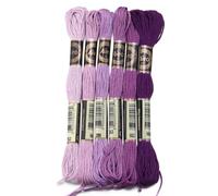 Hilos Punto De Cruz 6 unids/lote 8m hilo de punto cruz poliéster bordar colorido correa cuerda for manualidades costura DIY accesorios ropa(Purple 02)