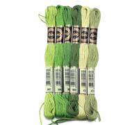 Hilos Punto De Cruz 6 unids/lote 8m hilo de punto cruz poliéster bordar colorido correa cuerda for manualidades costura DIY accesorios ropa(Green 03)