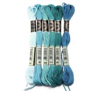 Hilos Punto De Cruz 6 unids/lote 8m hilo de punto cruz poliéster bordar colorido correa cuerda for manualidades costura DIY accesorios ropa(Blue 05)