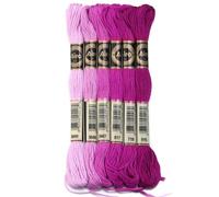 Hilos Punto De Cruz 6 unids/lote 8m hilo de punto cruz poliéster bordar colorido correa cuerda for manualidades costura DIY accesorios ropa(Purple 04)