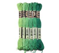Hilos Punto De Cruz 6 unids/lote 8m hilo de punto cruz poliéster bordar colorido correa cuerda for manualidades costura DIY accesorios ropa(Green 05)
