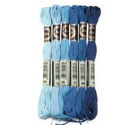 Hilos Punto De Cruz 6 unids/lote 8m hilo de punto cruz poliéster bordar colorido correa cuerda for manualidades costura DIY accesorios ropa(Blue 06)