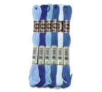 Hilos Punto De Cruz 6 unids/lote 8m hilo de punto cruz poliéster bordar colorido correa cuerda for manualidades costura DIY accesorios ropa(Blue 08)