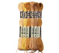 Hilos Punto De Cruz 6 unids/lote 8m hilo de punto cruz poliéster bordar colorido correa cuerda for manualidades costura DIY accesorios ropa(Yellow 01)