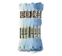 Hilos Punto De Cruz 6 unids/lote 8m hilo de punto cruz poliéster bordar colorido correa cuerda for manualidades costura DIY accesorios ropa(Blue 02)