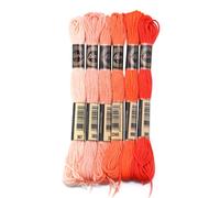Hilos Punto De Cruz 6 unids/lote 8m hilo de punto cruz poliéster bordar colorido correa cuerda for manualidades costura DIY accesorios ropa(Orange Red 05)