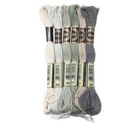 Hilos Punto De Cruz 6 unids/lote 8m hilo de punto cruz poliéster bordar colorido correa cuerda for manualidades costura DIY accesorios ropa(Grey 03)