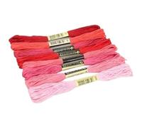 Hilos Punto De Cruz Ovillos de costura algodón for punto cruz, hilo Similar Multicolor, Kit bordar, herramientas DIY, 8 Uds(Red)