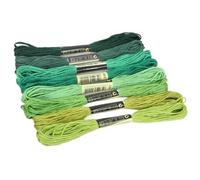 Hilos Punto De Cruz Ovillos de costura algodón for punto cruz, hilo Similar Multicolor, Kit bordar, herramientas DIY, 8 Uds(Green)
