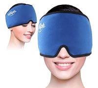 Hilph Gorro Frio para Migrañas Reutilizable, Gorro para Migrañas y Dolores de Cabeza, Compresa Terapia de Fría para Migraña Alivio, Presión Sinusal, alivio del estrés, ojos hinchados - Azul