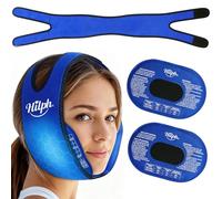Hilph Paquete de hielo facial, paquete de hielo para dientes del juicio, envoltura para la cabeza, paquete de hielo de mandíbula con 2 paquetes de gel fríos calientes ajustables para cirugía oral,