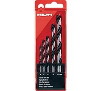 Hilti 305033 Juego de 5 brocas helicoidales WDB-T para madera (4,5,6,8,10 mm. Clase: premium. Accesorios para taladro atornillador)