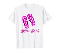 Hilton Head - Chanclas de playa con diseño de flores rosas tropicales Camiseta
