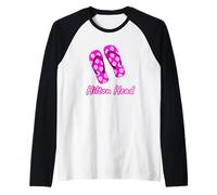 Hilton Head - Chanclas de playa con diseño de flores rosas tropicales Camiseta Manga Raglan