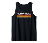 Hilton Head South Carolina Retro Rayas Vintage Coastal Camiseta sin Mangas