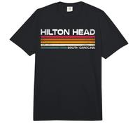 Hilton Head South Carolina Retro Rayas Vintage Coastal Comfort Colors Adult Heavyweight T-Shirt