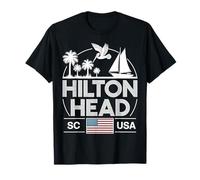 Hilton Head Souvenir de velero Vintage de Carolina del Sur Camiseta