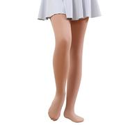 Hiltzo Medias de Danza Convertibles para Niñas, Medias de Transición Ultra Suaves de Danza para Escuela(Beige,146-164)