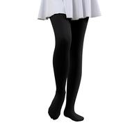 Hiltzo Medias de Danza Convertibles para Niñas, Medias de Transición Ultra Suaves de Danza para Escuela(Negro,134-146)