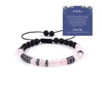 Hilufiet Pulsera de cuentas de piedra para hija, abuela, pulseras con código morse para madres y nietas, regalos hechos a mano con cordón, Metal, No es una piedra preciosa