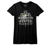 HILVSZXA Monster Hunter World Logo Junior Women's T-Shirt Black XL