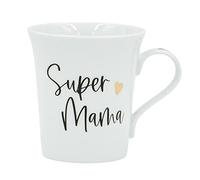 Him & I® - Taza de Super Mama con acabado de oro real - Regalo para mamá - 340 ml - Taza de porcelana - Taza de café - Taza de café - Idea de regalo para la mamá, mejor amiga y colega