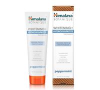 Himalaya Botanique Whitening+ Hydroxyapatite Pasta de Dientes, 10% Hidroxiapatita (HA), Menta, sin Flúor, Remineralización desde el Día 7, Vegana, sin Gluten, 85g