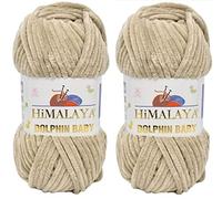 Himalaya Dolphin Baby Yarn 100% Micropoliéster, lote de 2 skn 264 yardas, 2 x 100 gramos, súper voluminoso: 6 hilos de chenilla bebé (80317)