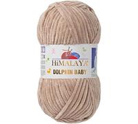 Himalaya Dolphin Baby Yarn Each Skein 100gr 120m Hilo súper voluminoso para tejer y ganchillo, ideal para cárdigans, chales, mantas, sombreros y textiles para el hogar (1, 80317 marrón leche)