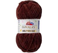 Himalaya Dolphin Baby Yarn Each Skein 100gr 120m Hilo súper voluminoso para tejer y ganchillo, ideal para cárdigans, chales, mantas, sombreros y textiles para el hogar (1, 80336 marrón)